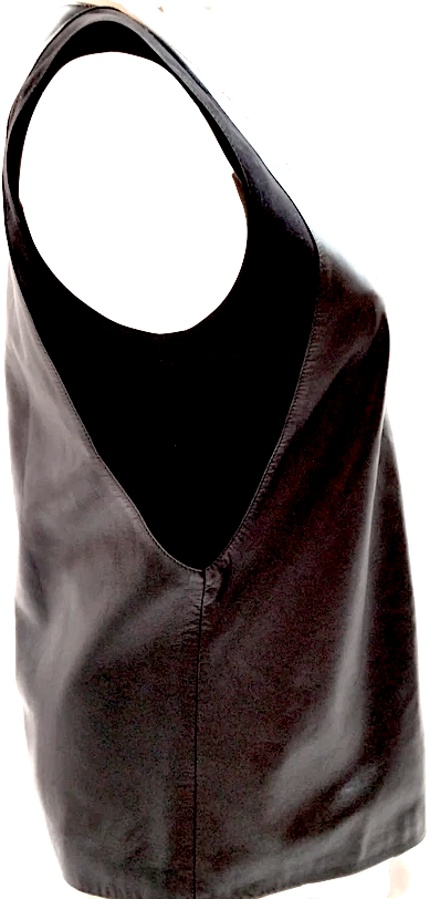 Loewe Madrid. Black Lambskin Leather Sleeveless Top