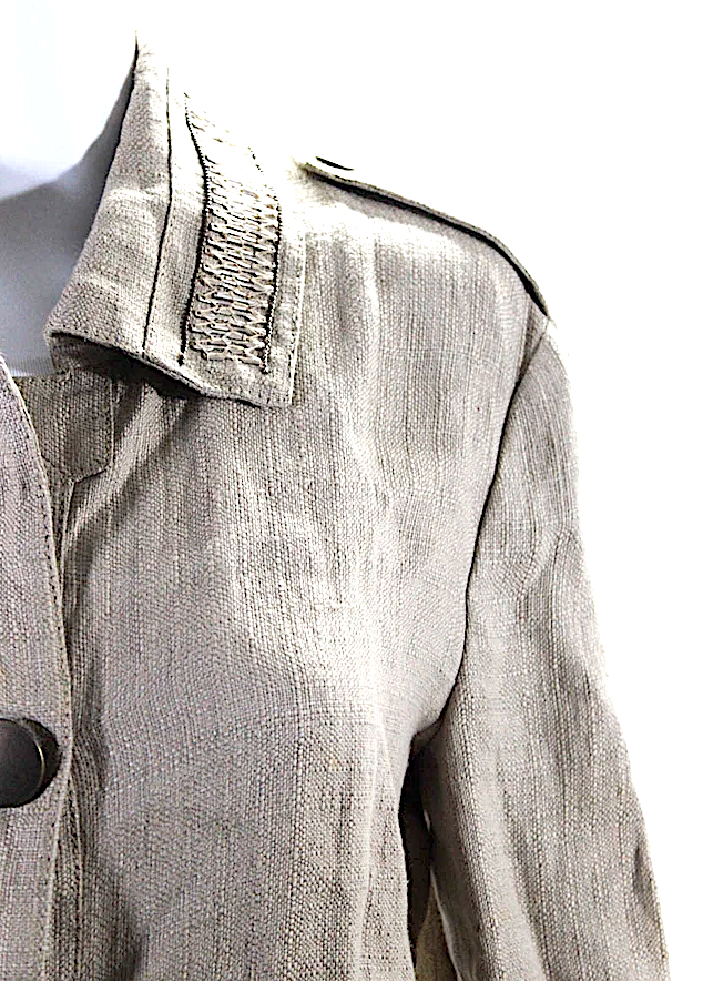 Ter Et Bantine PARIS. Beige Linen Button Down Light Jacket