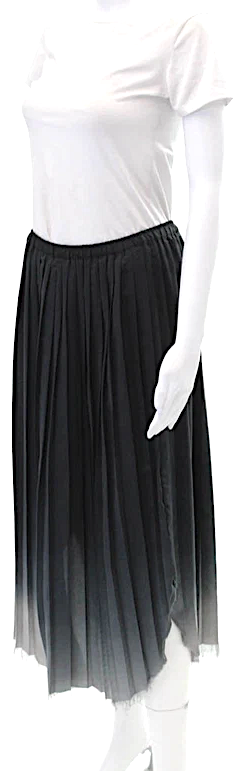 Ulla Johnson NY. Black/Gray Pleated Ombre Midi Skirt