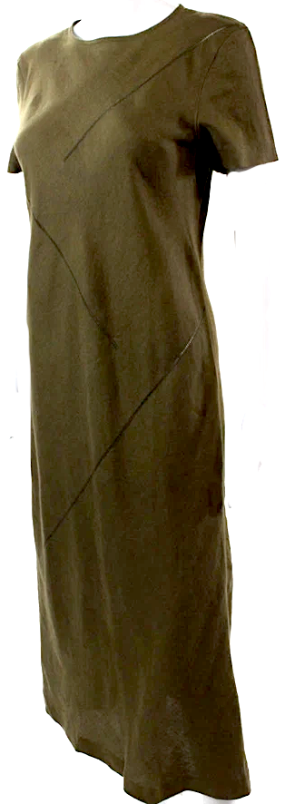 Paco Rabanne Paris. Cotton Linen Short Sleeves Full Length Maxi Dress