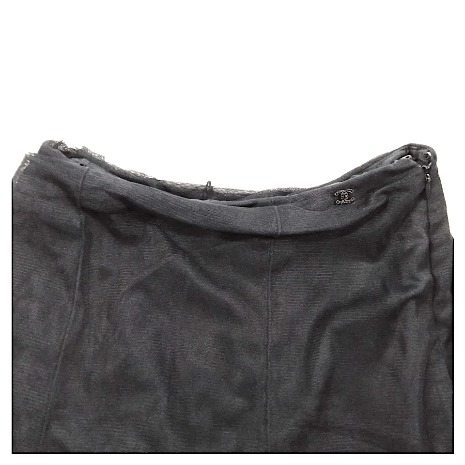 Chanel Paris. Black Acetate Rayon Skirt