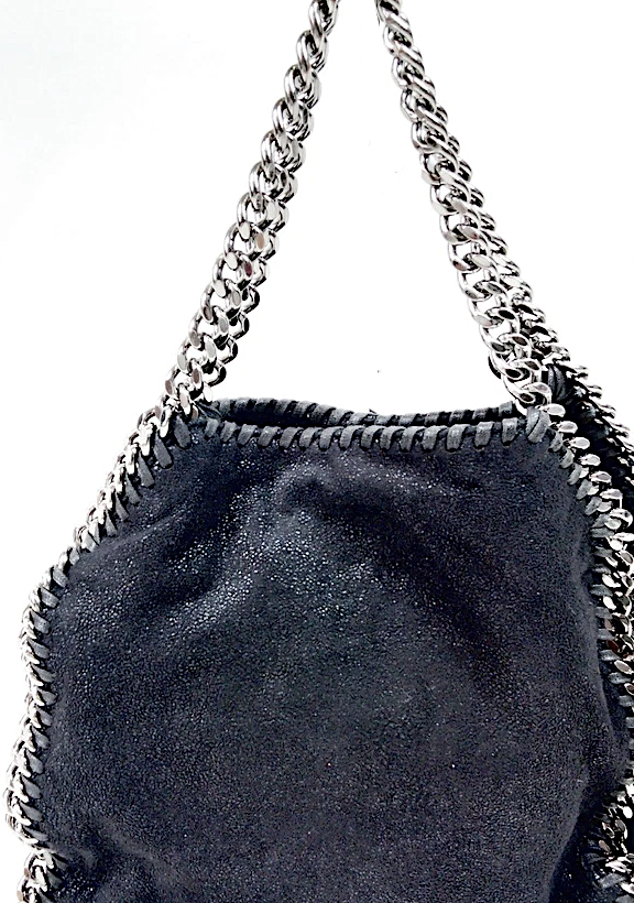 Stella McCartney UK. Black Vegan Faux Leather Shoulder Bag