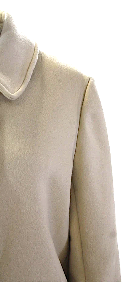 Chloe Paris. Pale Beige Wool Button Down Long Sleeves Coat