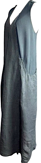 Transit Par Such Italy. Slate Grey Linen Lagenlook Maxi Dress