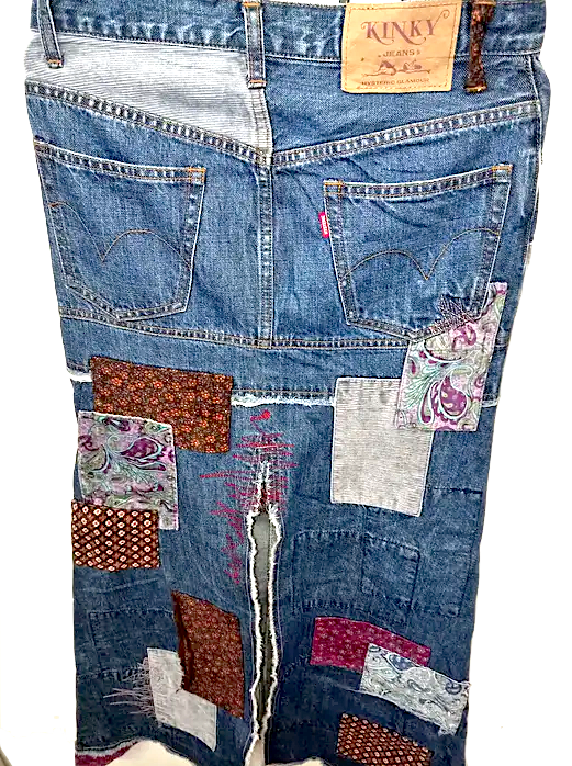 HYSTERIC GLAMOUR JAPAN. "KINKY" Patchwork Denim Skirt