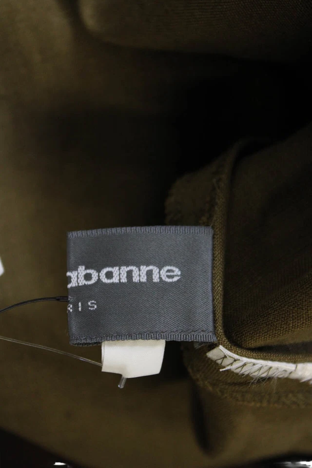 Paco Rabanne Paris. Cotton Linen Short Sleeves Full Length Maxi Dress