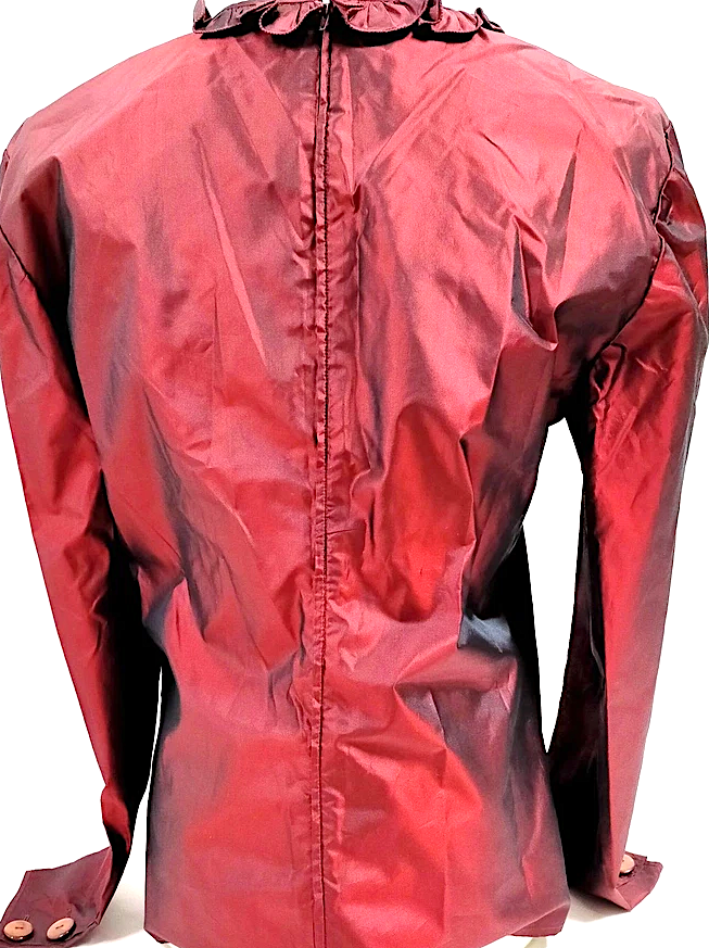 VALENTINO GARAVANI ITALY. Red Nylon Long Sleeves Top