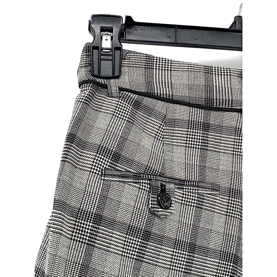 UNITED TOKYO JAPAN. Gray Plaid High-Rise Wide-Leg Pants