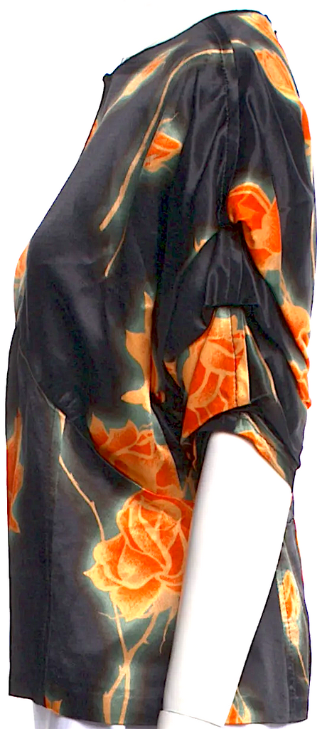 Meryll Rogge Belgium 2025 Andam Paris Fashion Prize Winner! Viscose/Silk Floral Print Crew Neck Blouse