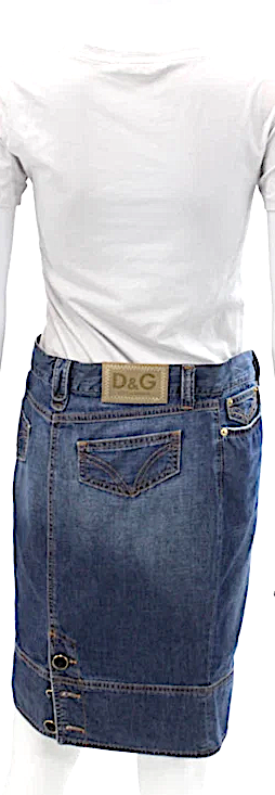 Dolce & Gabbana Italy. D&G Blue Cotton Denim Knee Length Pencil Skirt