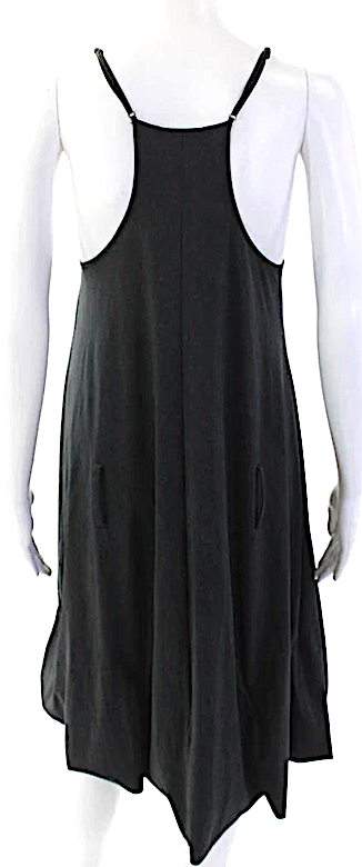 Marithe+Francois Girbaud Paris. Midnite Blue V-Neck Sleeveless Trapeze Dress