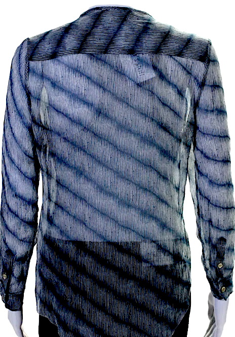 Etoile Isabel Marant Paris. Blue Semi-Sheer Silk Long Sleeve Blouse Top