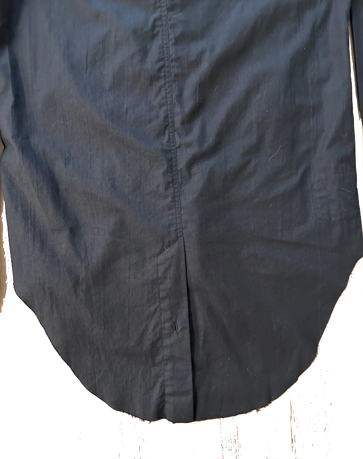 Tuesday Night Band Practice Avant Garde. NEW NO TAG, Black Cotton Long Button Down Shirt Dress