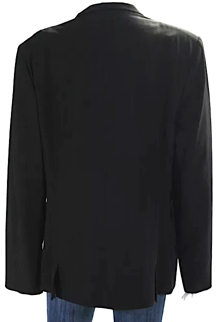 Jil Sander Black Wool Collared Buttoned Long Sleeve Blouse Top