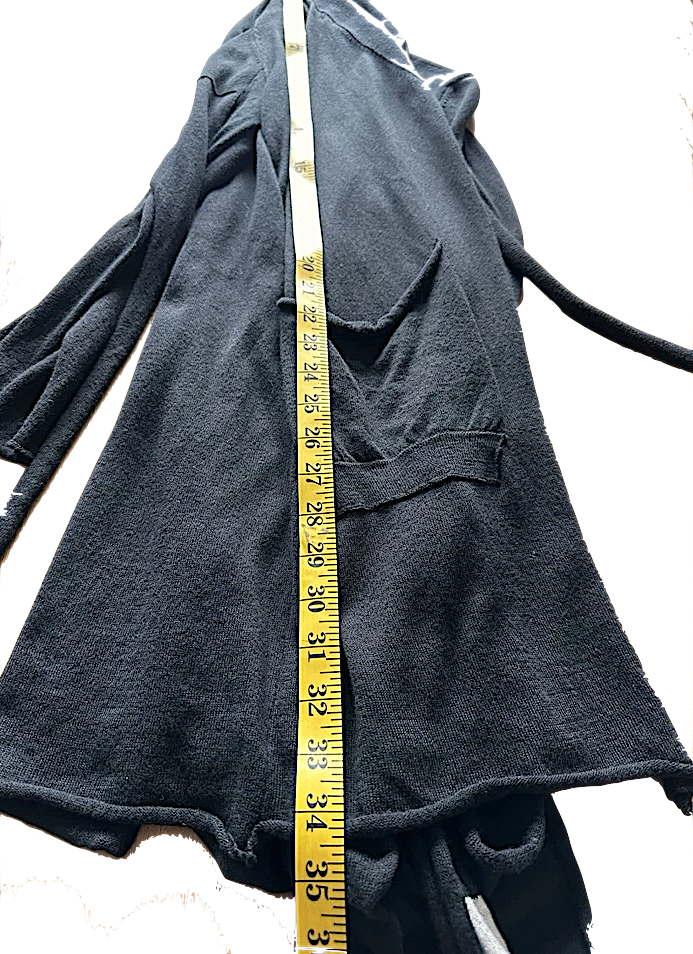 LOST & FOUND Ria Dunn, NEW/NO TAG. Black Ties Cotton Cardigan Top