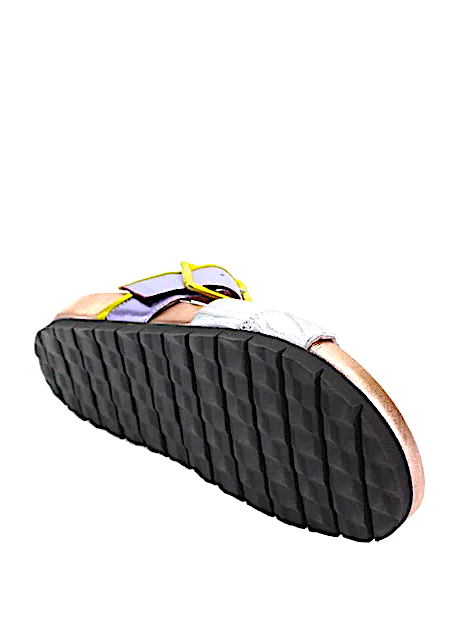 Pierre Hardy Paris. (Hermes Shoe Designer) Open Toe Strap Buckle Platform Sandals Silver Tone Size 38.5