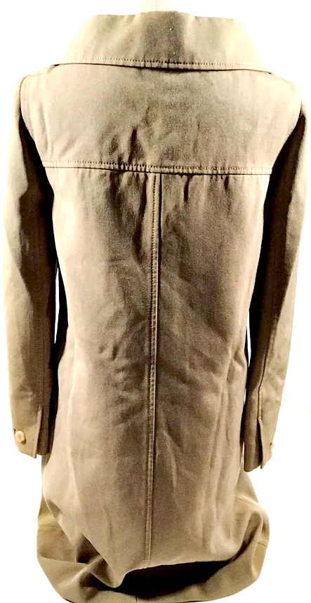 PRADA ITALY. Light Brown Nylon, Cotton, Polyurethane Long Coat
