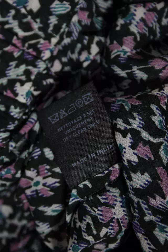 Etoile Isabel Marant Paris. Blue, Purple Asymmetric Tiered Midi Skirt