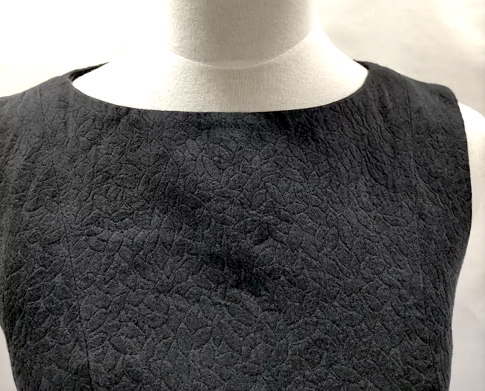 BALENCIAGA Paris. Vintage Black Nylon/Cupro Sheath Sleeveless Dress