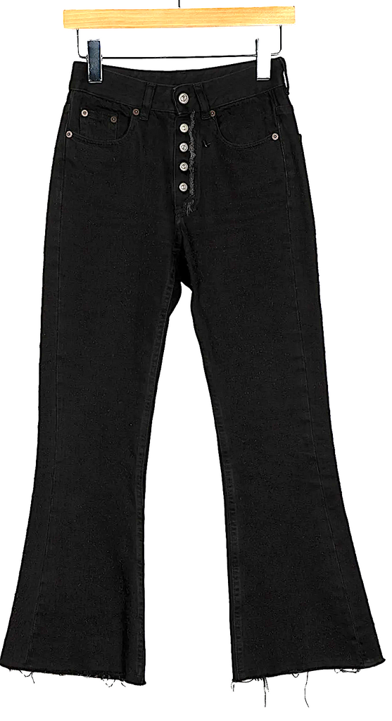 Maison Margiela MM6 Paris. Black Mid-Rise Wide Leg Jeans