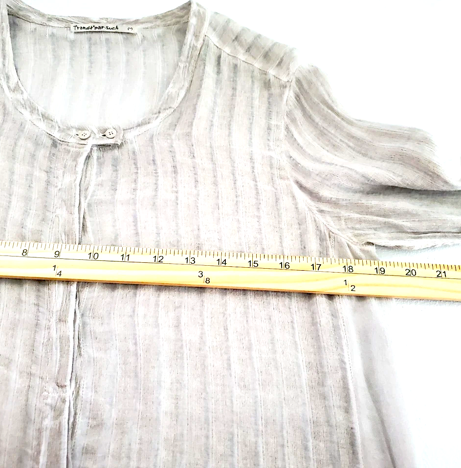 Transit Par Such Italy. Tan Sheer Minimalist Lagenlook Linen Tunic Top / Mini Dress