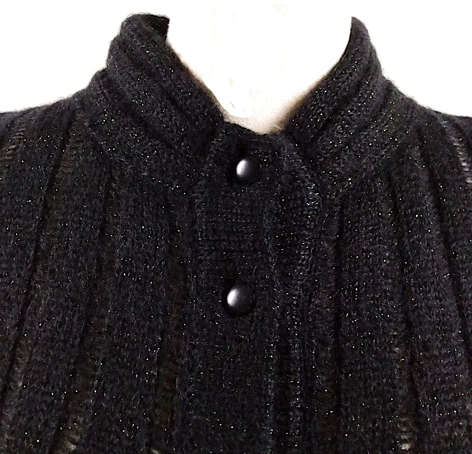 Christian Dior Paris. Black Wool/Nylon Blend Top