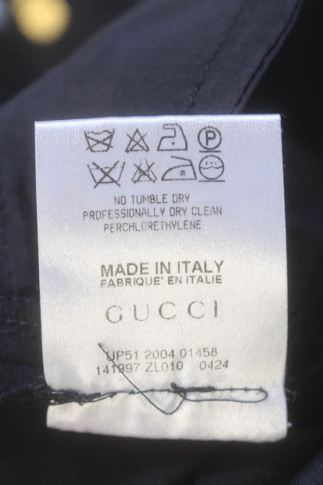 Gucci Black Cotton Slip-on Zipped Clasp Pants