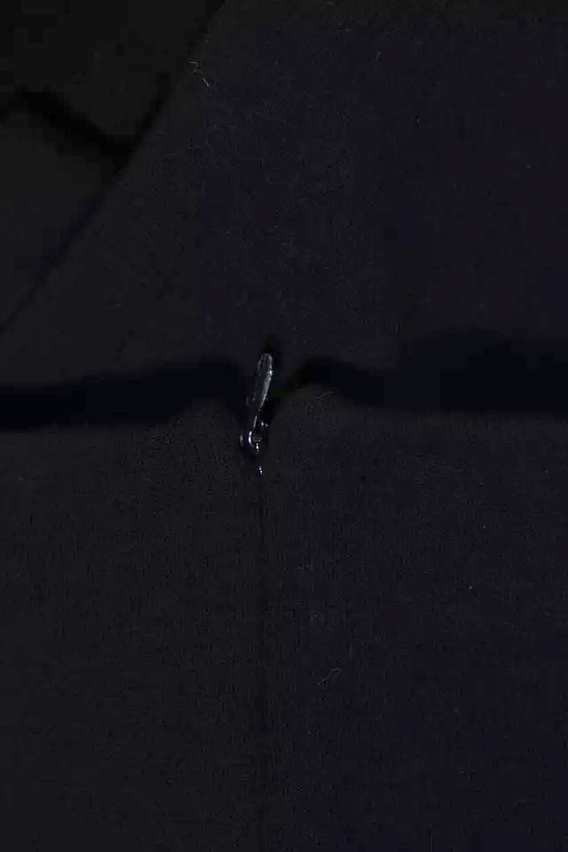 Joseph London Black Wool Blend V Neck Sheer Long Sleeve Leather Accent Pencil Dress