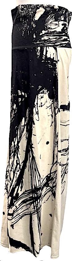 Masahiko Maruyama Japan. nude. Distortion 3. Black/Tan Abstract Cotton Skirt