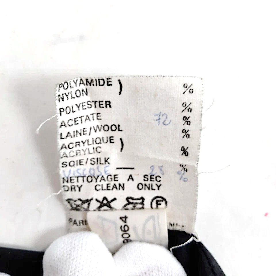 Chanel Paris. Black Acetate, Viscose Blend Pleats Accent Flared Skirt