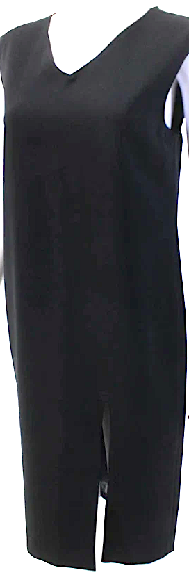 Jil Sander Navy Blue Acetate V-neck Cut-Out Back, Sleeveless Lined Shift Dress