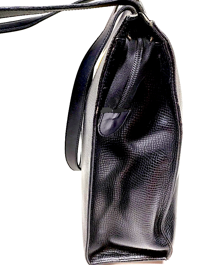 Christian Dior Paris. Black Leather Tote Bag