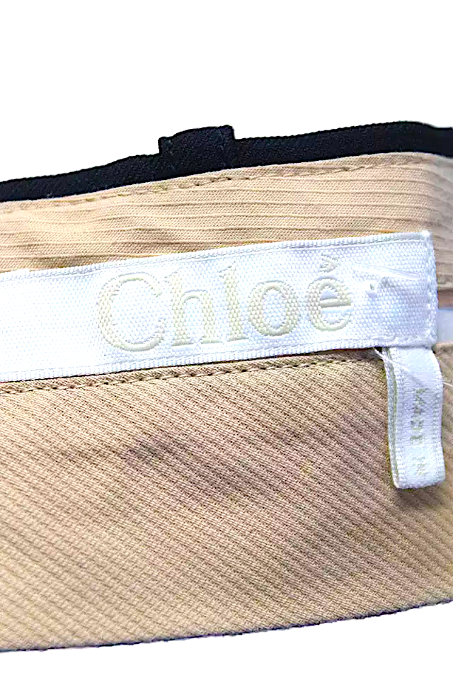 Chloe Paris. Iconic Navy Acetate Slit Front Knee Length Cargo Skirt