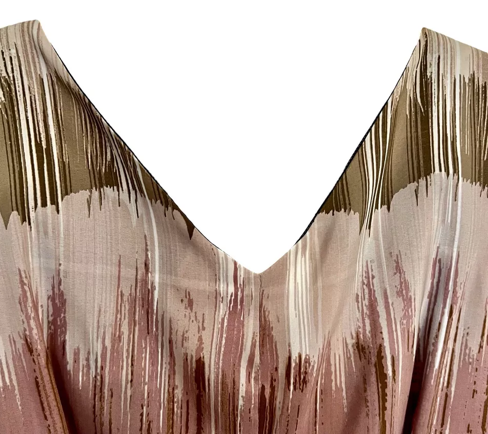 Benetton Vintage Print Sleeveless Belted Flare A Line Dress