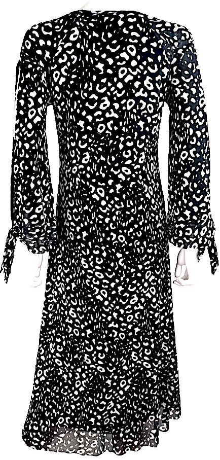 Jean-Paul Gaultier Paris. "Fuzzi" Line. Black/White Print Asymmetrical Dress