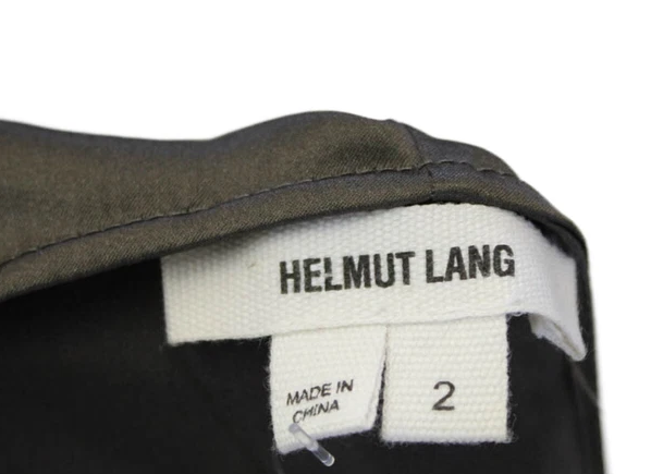 Helmut Lang NYC. Brown Silk Side Zip Cap Sleeve Scoop Neck Mini Dress