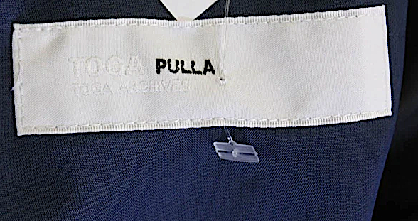 Toga Pulla Archives Japan. Wool Blue Plaid Print Zippered Detail Belted Dress