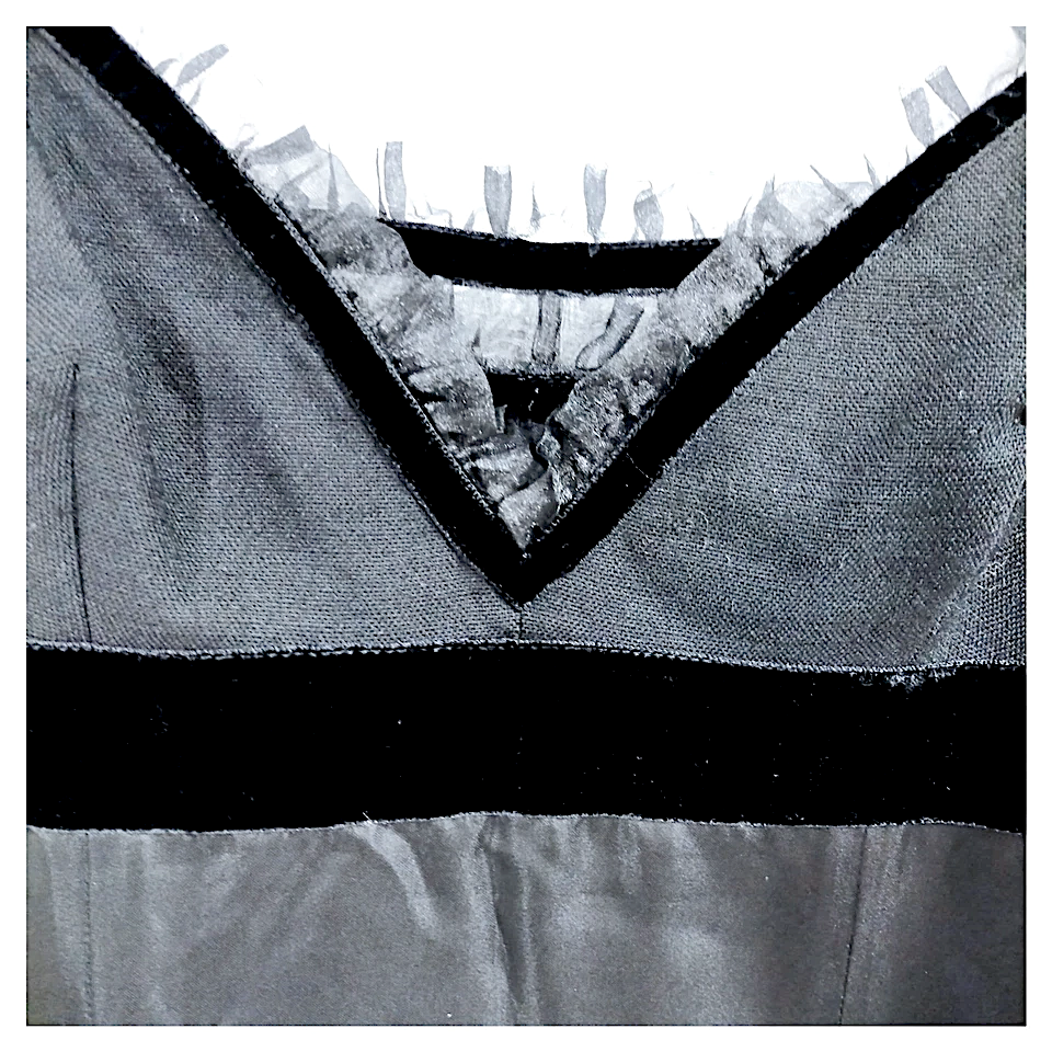 Valentino Garavanni Italy. Black Silk, Acetate Blend Dress