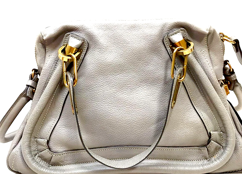 Chloe Paris. Gray Leather Crossbody Strap Shoulder Bag / Hand Bag