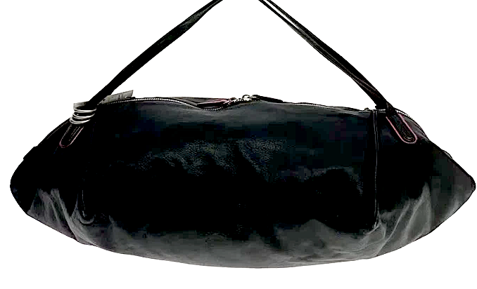 Kawa-Kawa Japan. Black Luxury Leather handbag, tote bag, shoulder bag