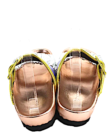 Pierre Hardy Paris. (Hermes Shoe Designer) Open Toe Strap Buckle Platform Sandals Silver Tone Size 38.5