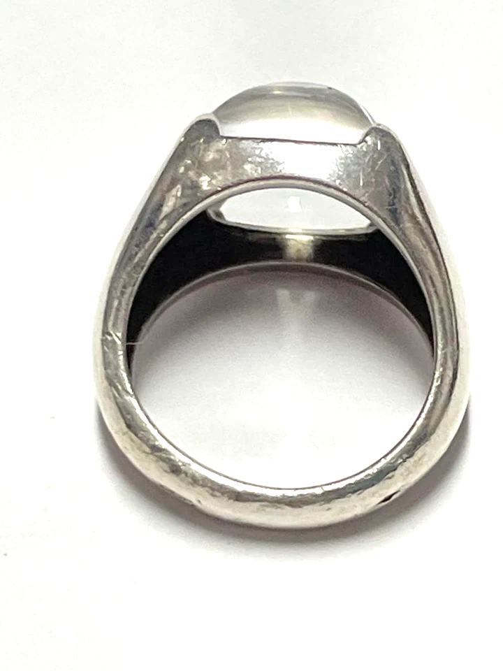 Baccarat Paris. Sterling Silver Vintage Ring w/Clear Crystal SZ 6.5 USA