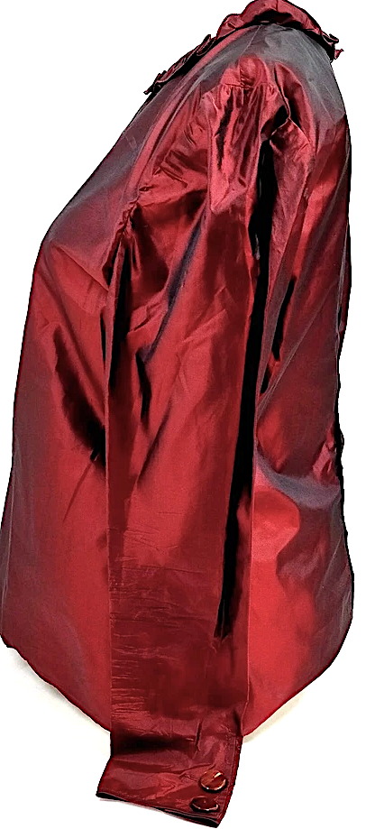 VALENTINO GARAVANI ITALY. Red Nylon Long Sleeves Top