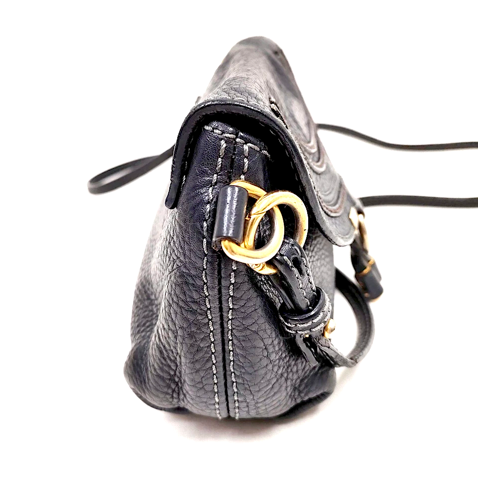 Chloe Paris. Black Leather Small/Medium Cross Body Shoulder Bag