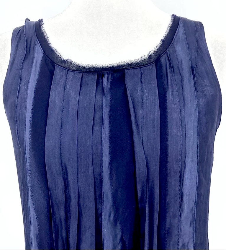 TOMORROWLAND JAPAN. BALLSEY. Blue Silk, Lined sleeveless Shirt Dress