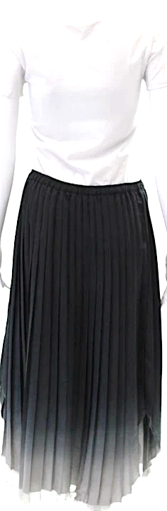Ulla Johnson NY. Black/Gray Pleated Ombre Midi Skirt