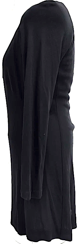 Gucci Italy Black Rayon Long Sleeve Dress