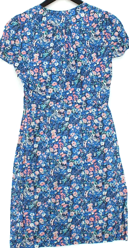 Jigsaw London UK. Blue Floral 100% Viscose Maxi Dress