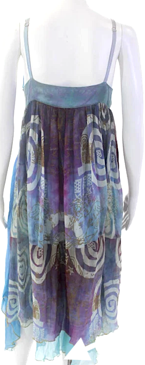 The People Of The Labyrinths Amsterdam. Multi-Colored Silk Art To Wear Graphic V Neck Flowy Dress