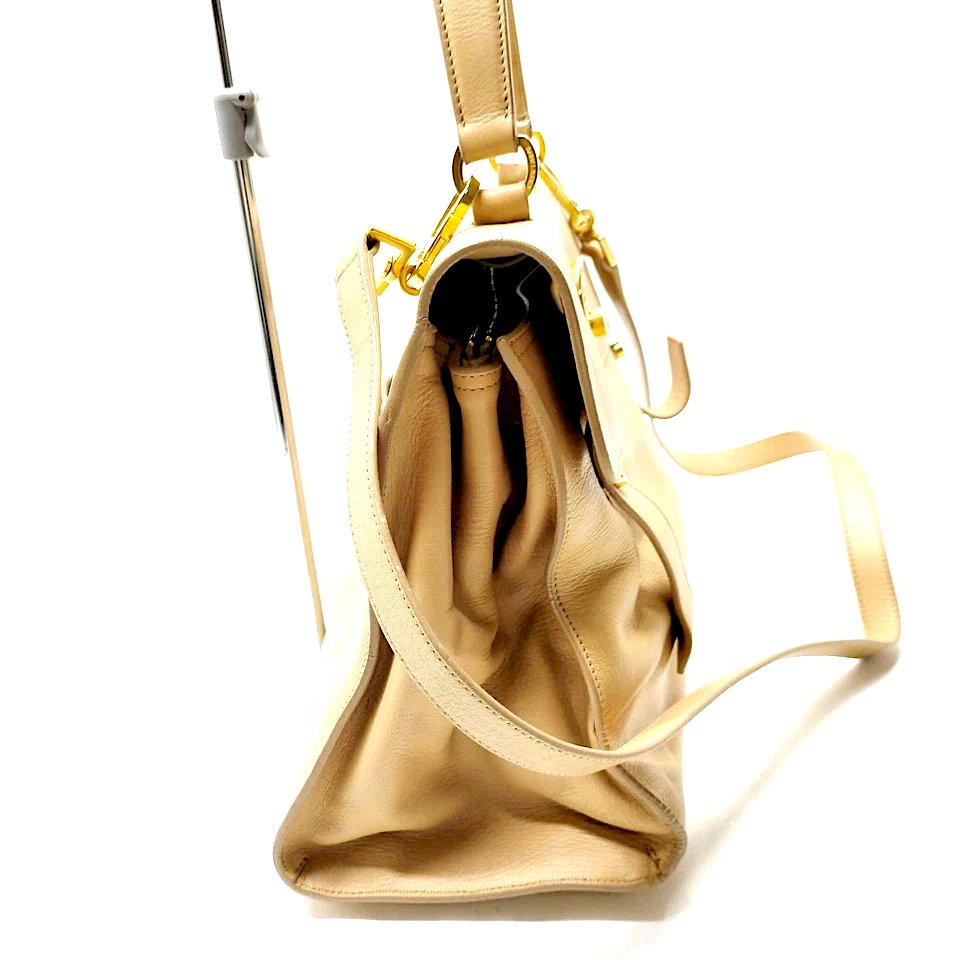 Saint Laurent Paris. Beige Leather Shoulder Bag / Hand Bag